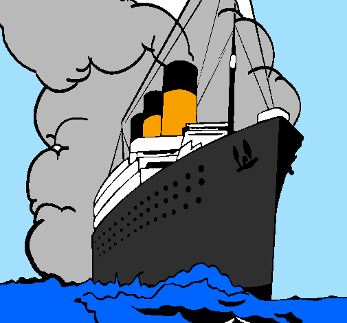 Colored page steamboat painted by titanic