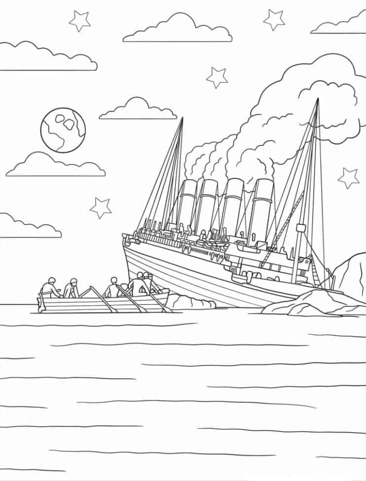 Titanic coloring pages printable for free download