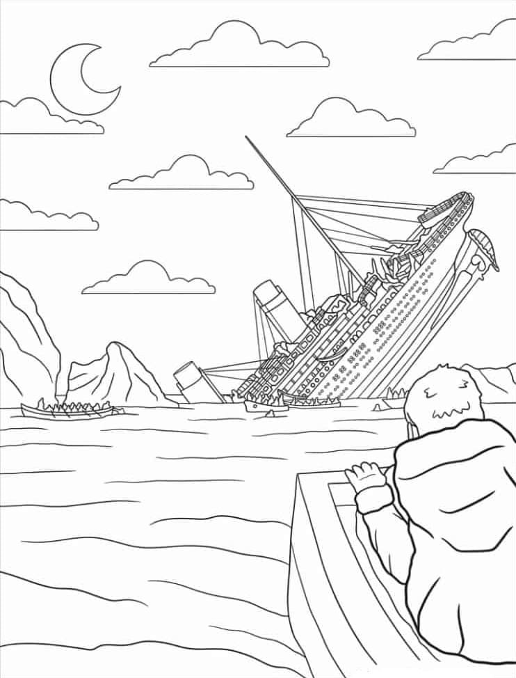 Titanic coloring pages printable for free download