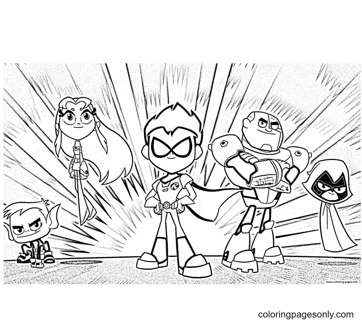 Teen titans go coloring pages printable for free download