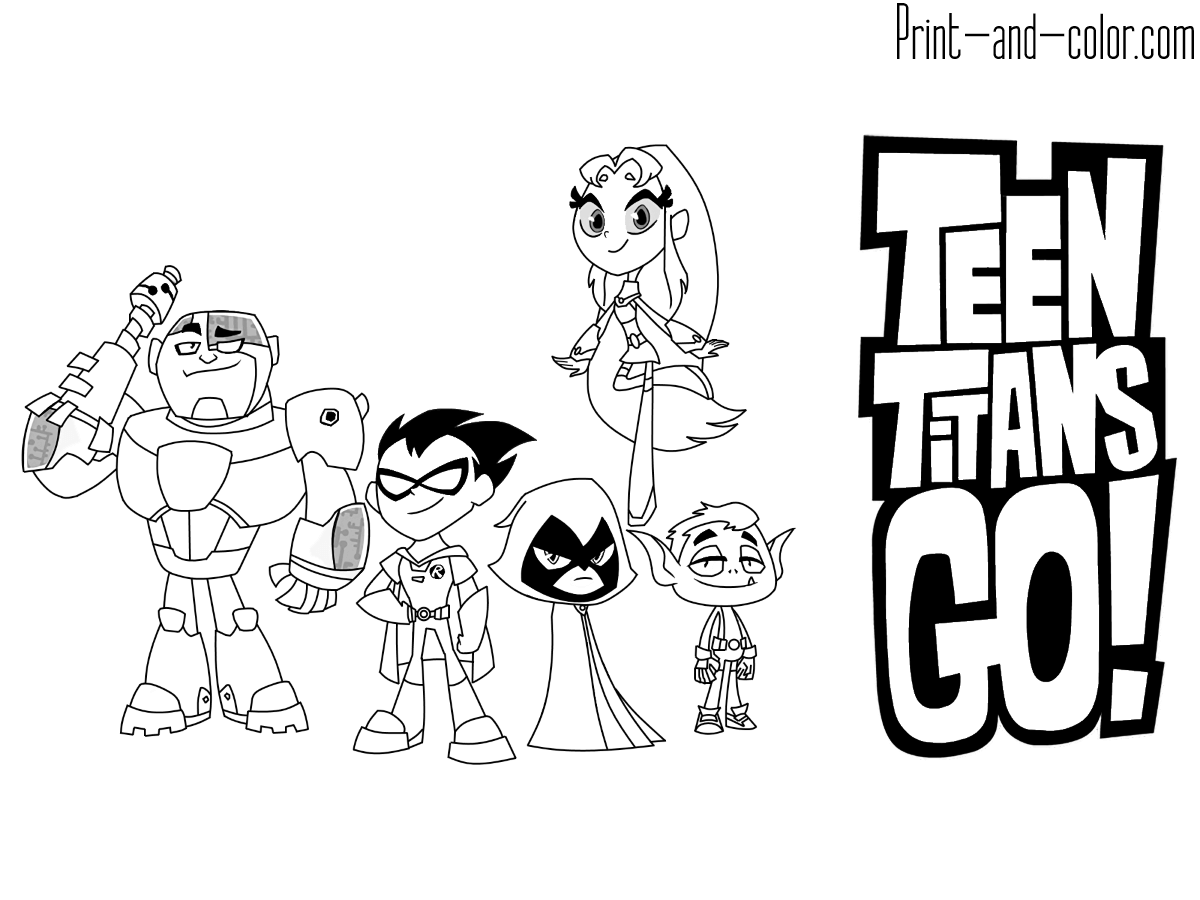 Teen titans go coloring pages print and color