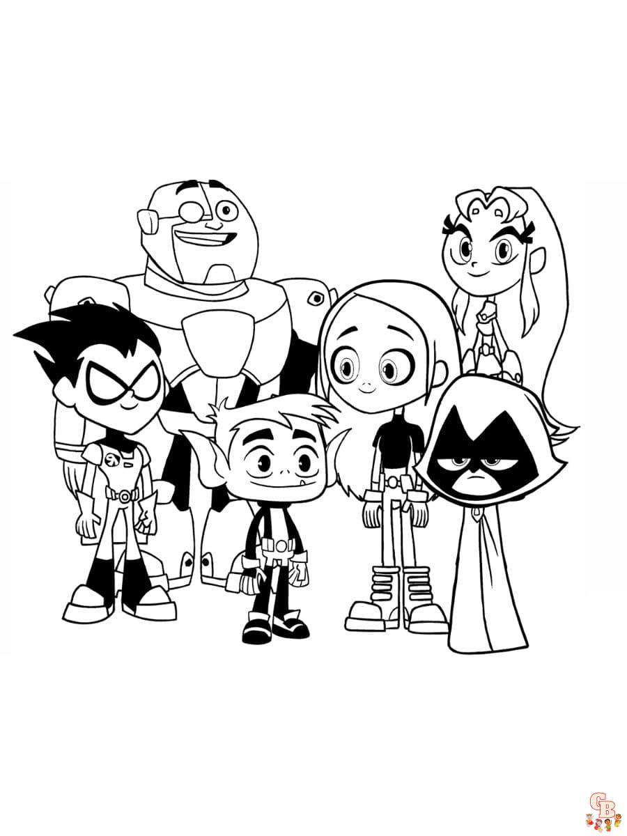 Printable teen titans coloring pages free for kids and adults