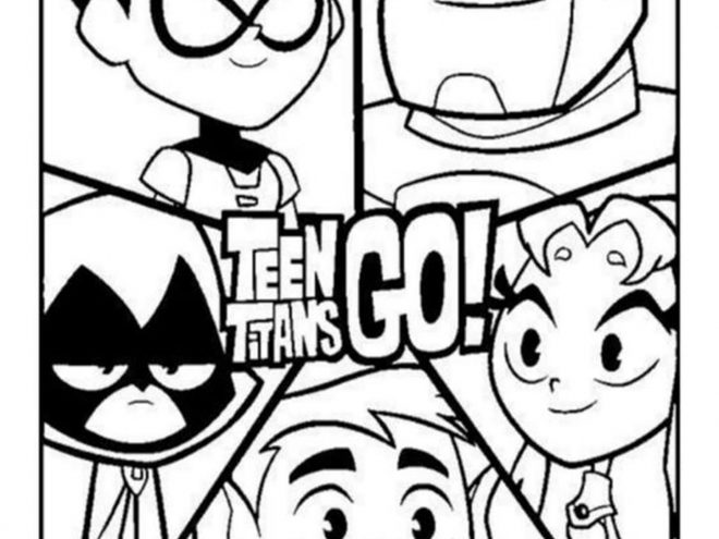 Free easy to print teen titans go coloring pages