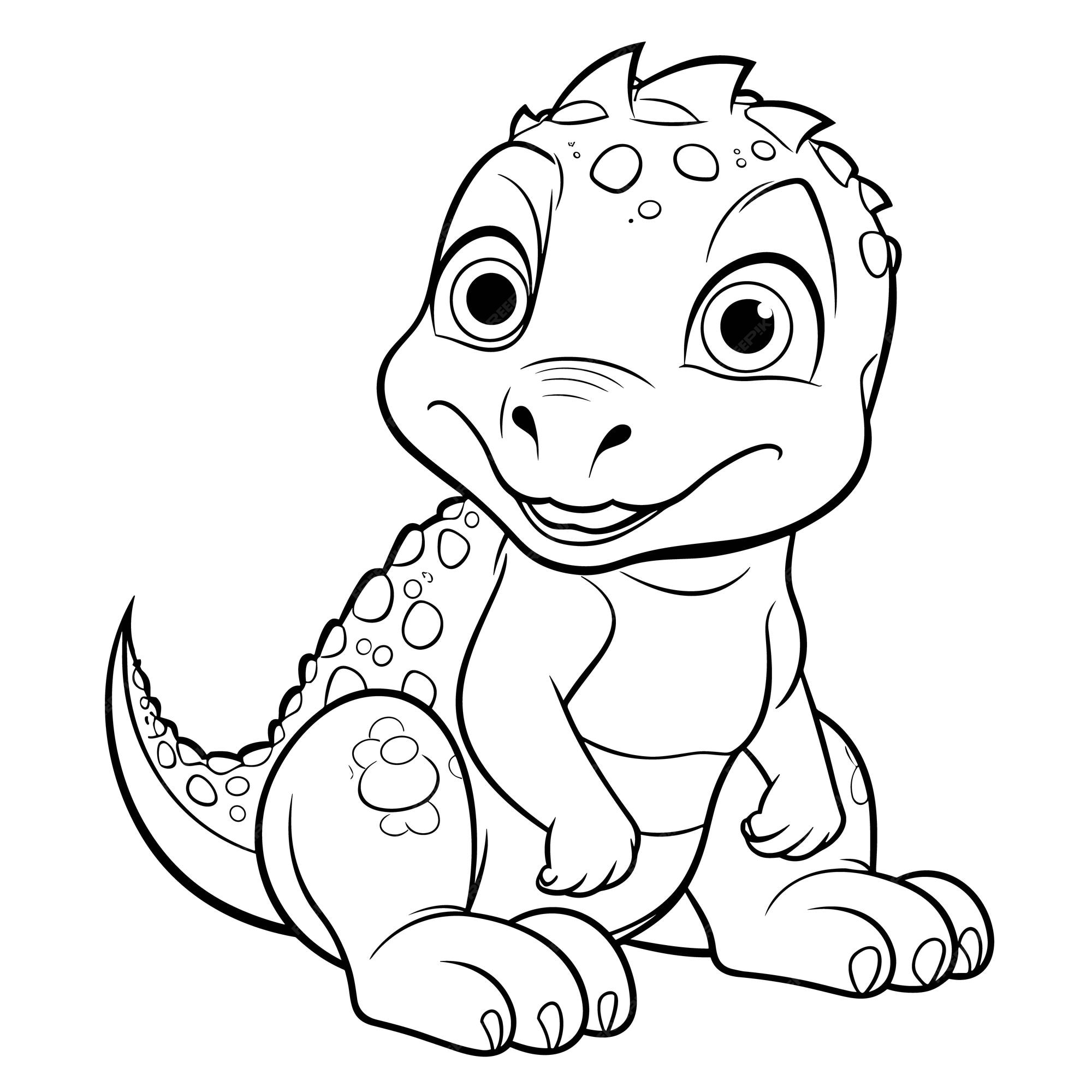 Premium vector iguanodon coloring pages for kid