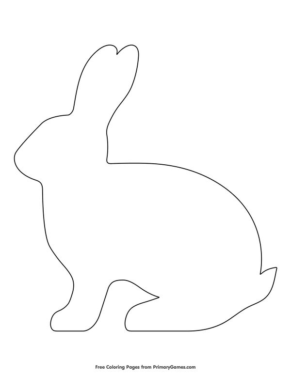 Simple rabbit outline coloring page â free printable ebook easter printables free easter templates printables easter bunny colouring