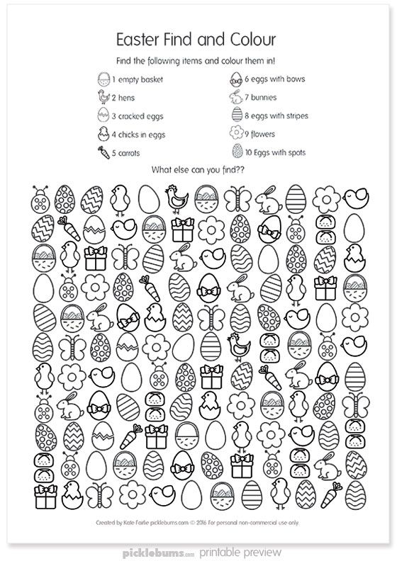 Free printable easter find and colour activity printable easter activities easter worksheets easter printables free