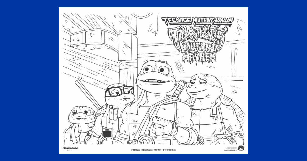 Free printable tmnt mutant mayhem coloring page