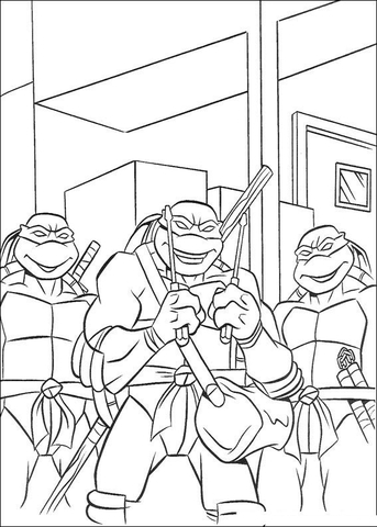 Teenage mutant ninja turtles coloring page free printable coloring pages