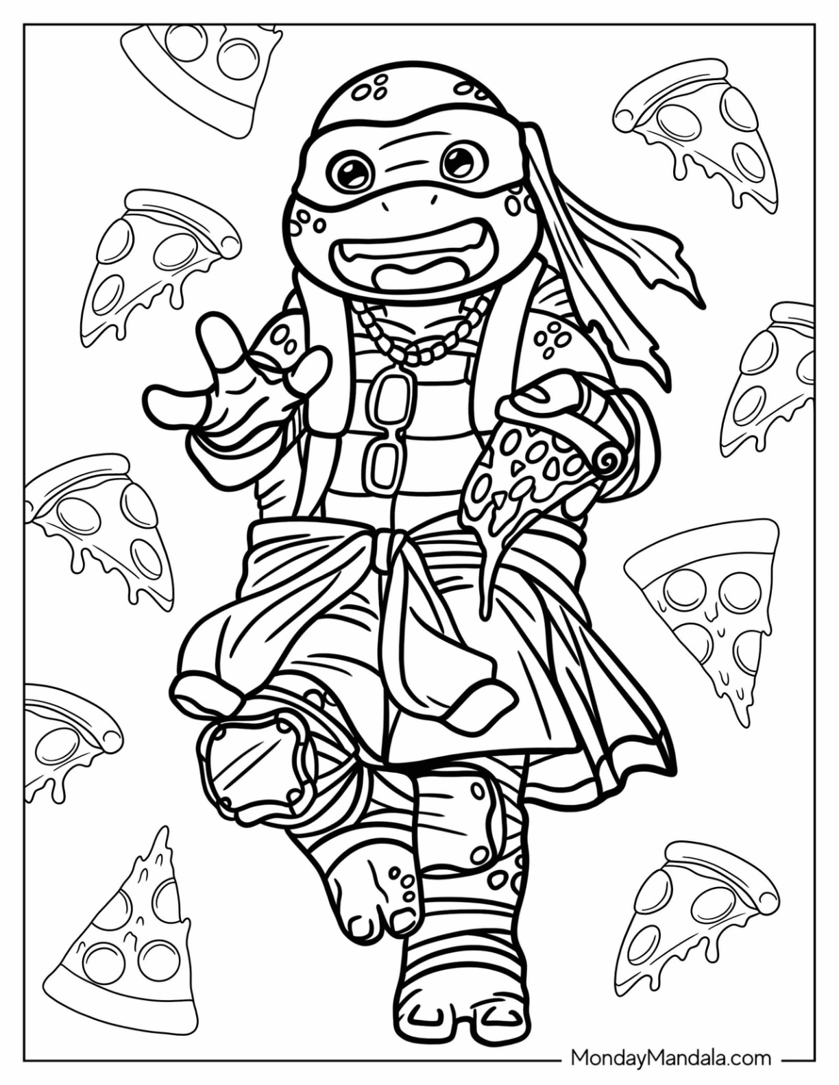 Ninja turtles coloring pages free pdf printables