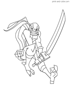 Rise of teenage mutant ninja turtles coloring pages print and color