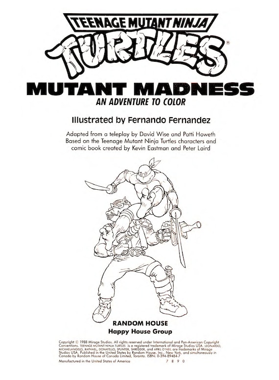 Tmnt mutant madness coloring book pdf digifile