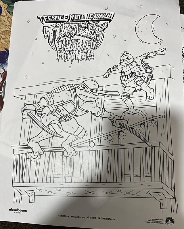 Mutant mayhem promo coloring sheets from phoenix fan fusion rtmnt