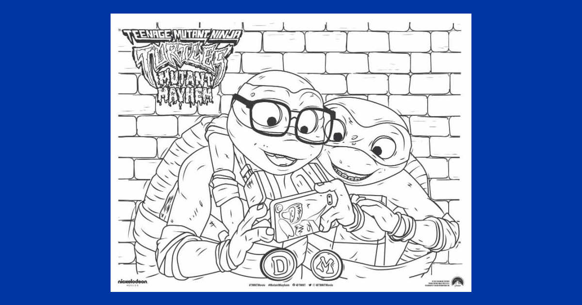 Tmnt donatello mikey coloring page