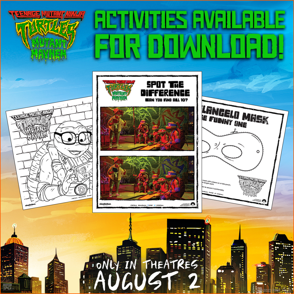 Teenage mutant ninja turtles mutant mayhem activity sheets