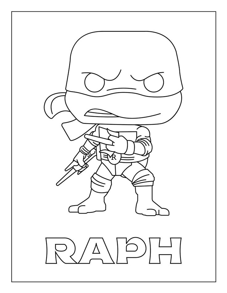 Raph from ninja turtl mutant mayhem movie coloring page