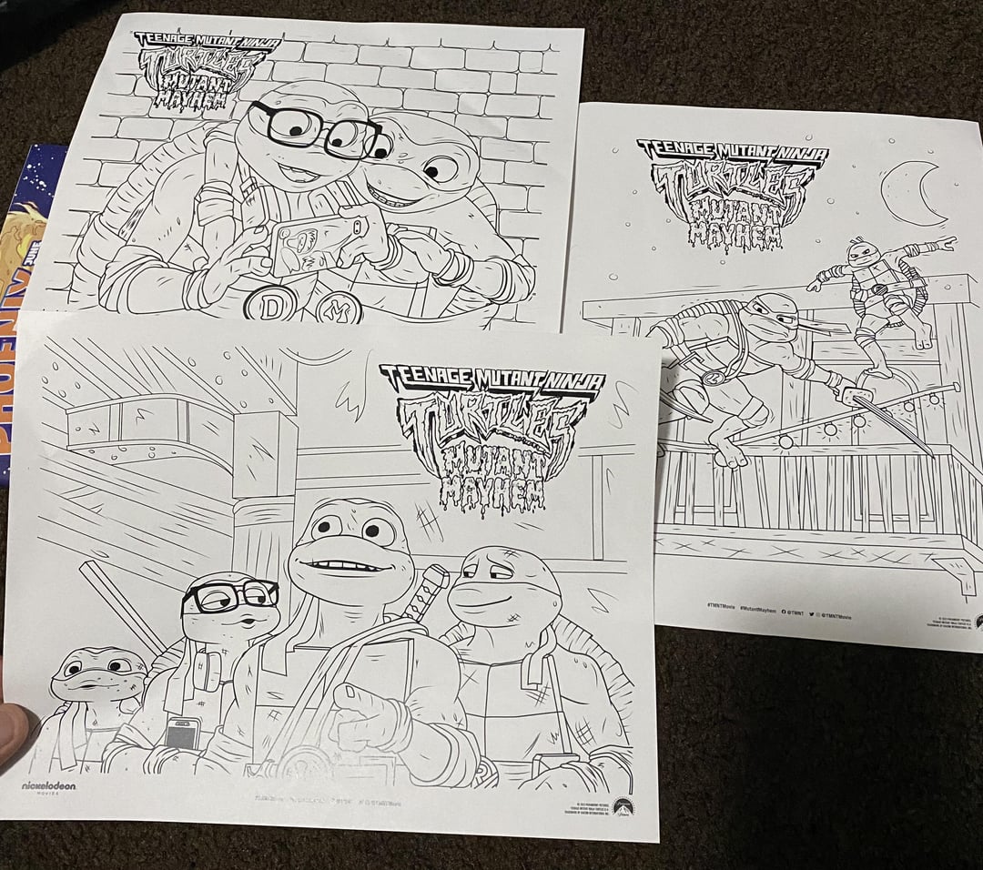 Mutant mayhem promo coloring sheets from phoenix fan fusion rtmnt