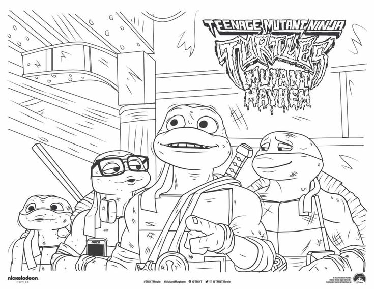 Enjoy this free printable tmnt coloring page featuring all four ninja turtles from the excitinâ ninja turtle coloring pages turtle coloring pages coloring pages