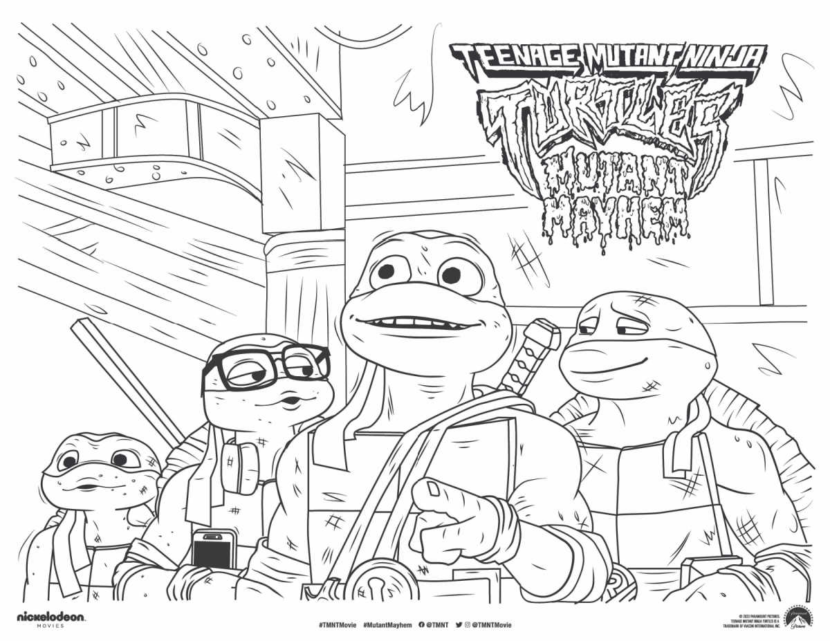 Free printable tmnt mutant mayhem coloring page