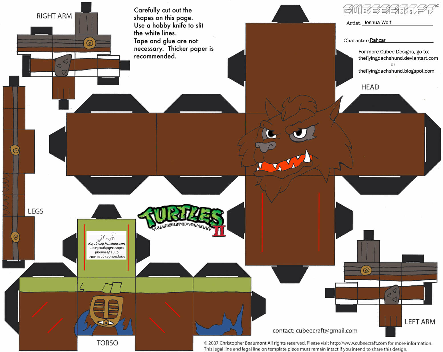 Rahzar paper toy free printable papercraft templates