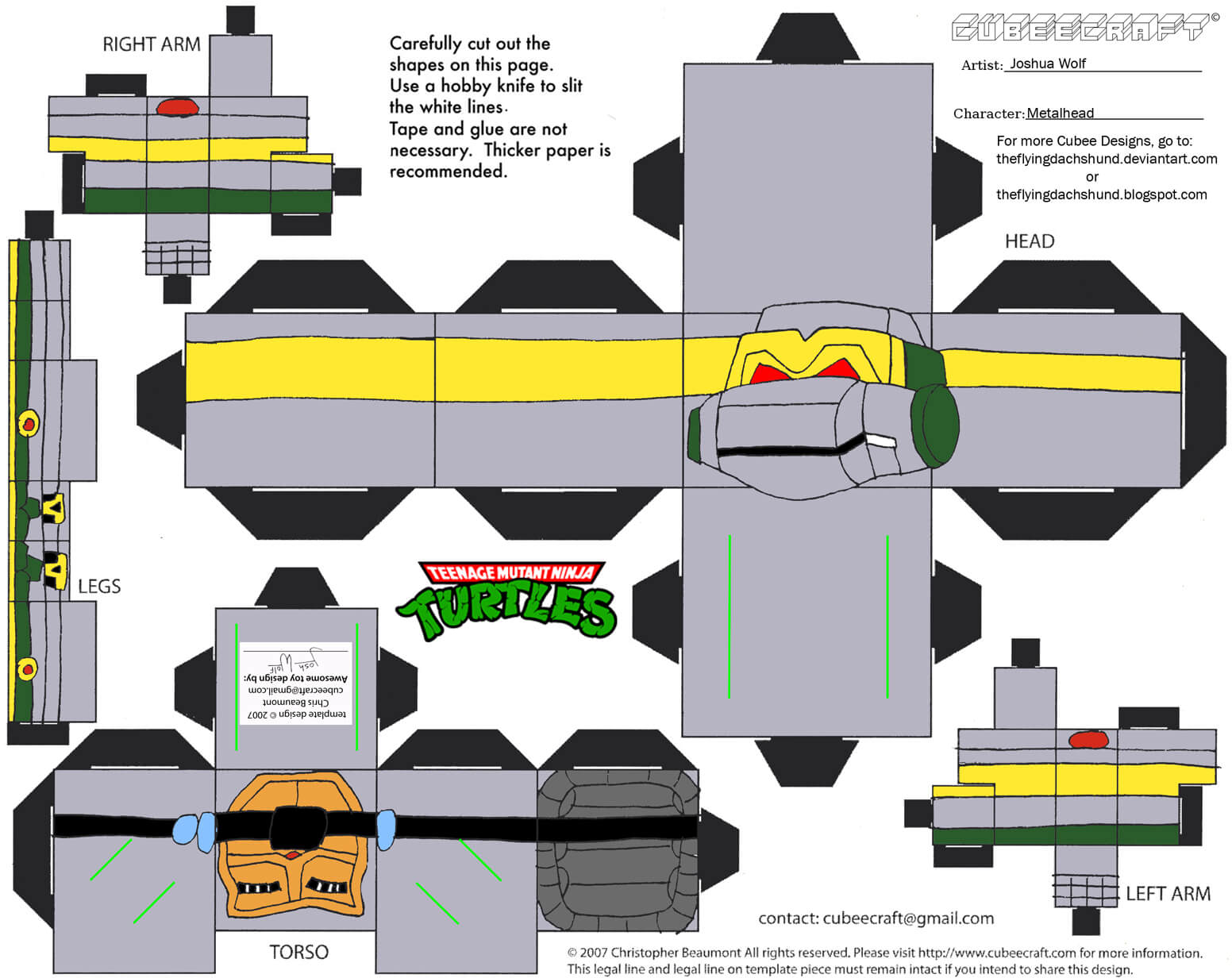 Metalhead paper toy free printable papercraft templates