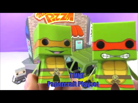 Teenage mutant ninja turles tmnt papercraft playset toys funko boxos