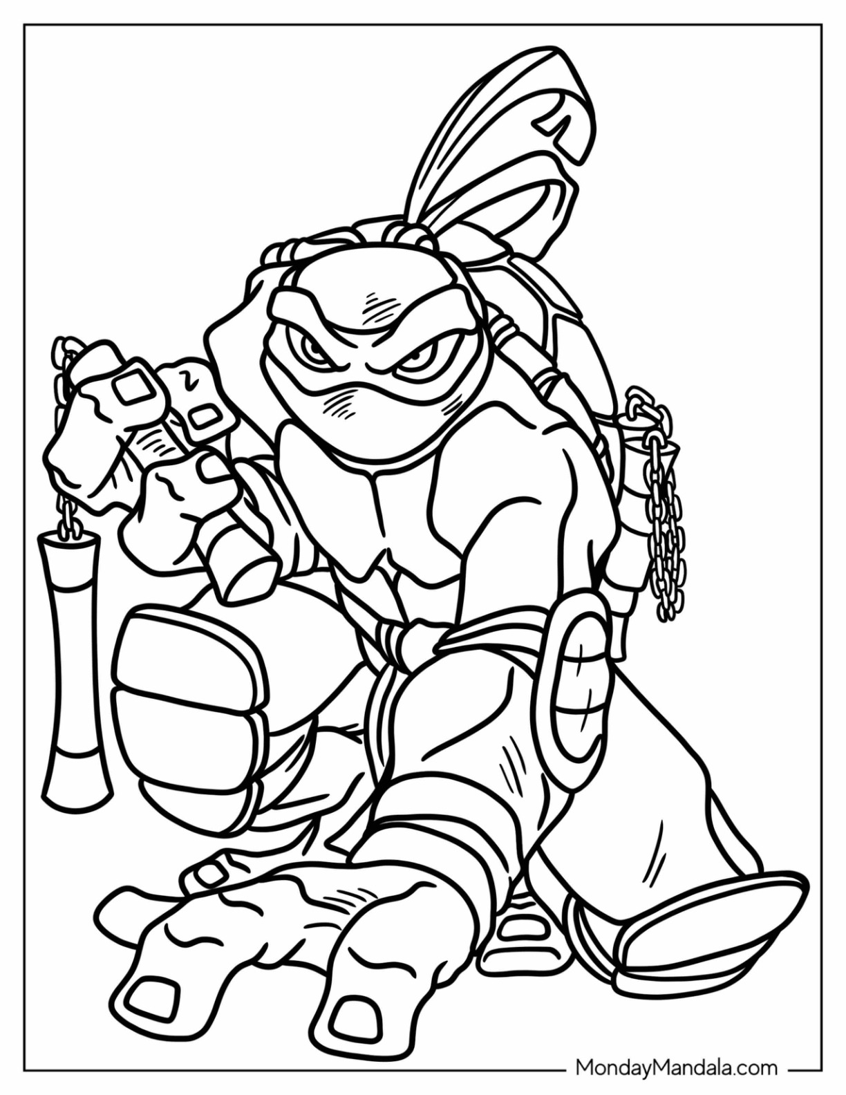 Ninja turtles coloring pages free pdf printables