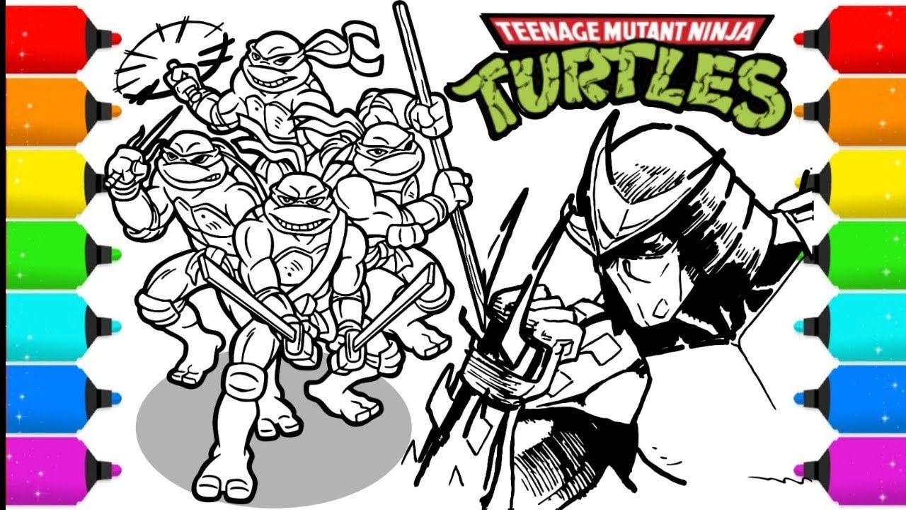 Tnt vs shredder coloring pages drawing and painting super heroes coloring pages