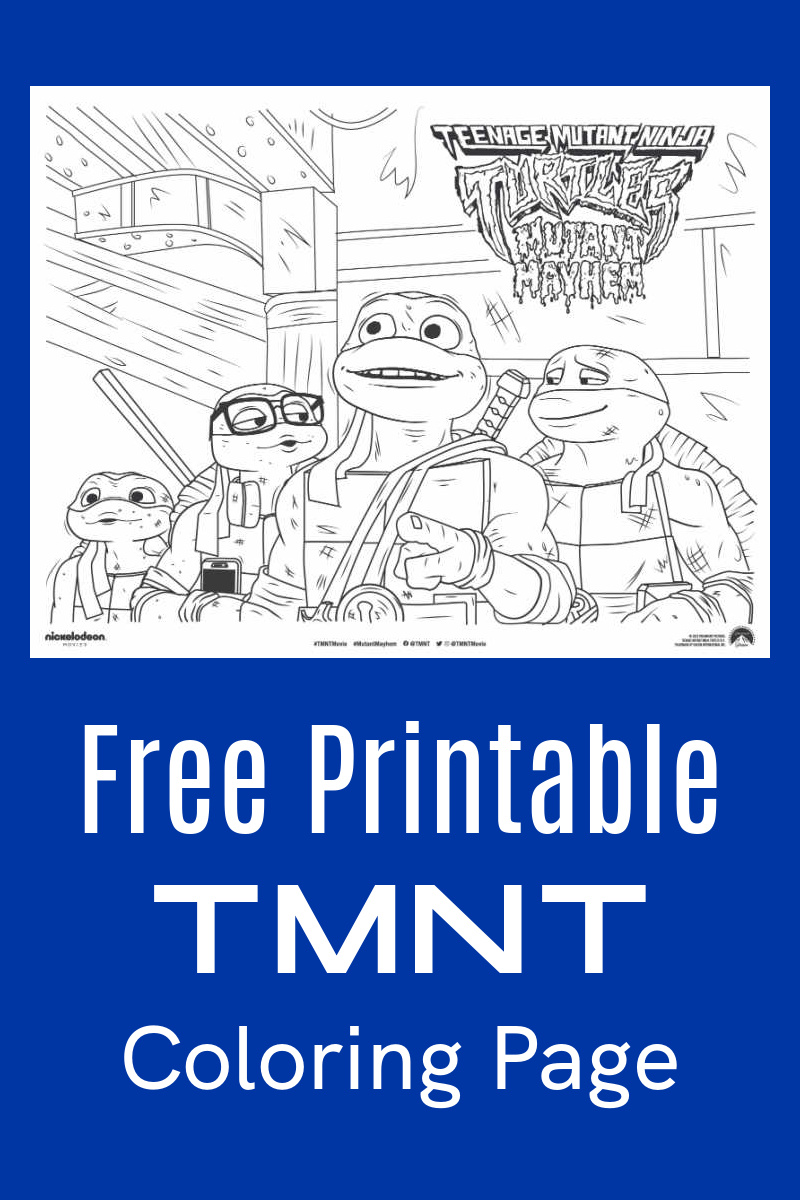 Free printable tmnt mutant mayhem coloring page