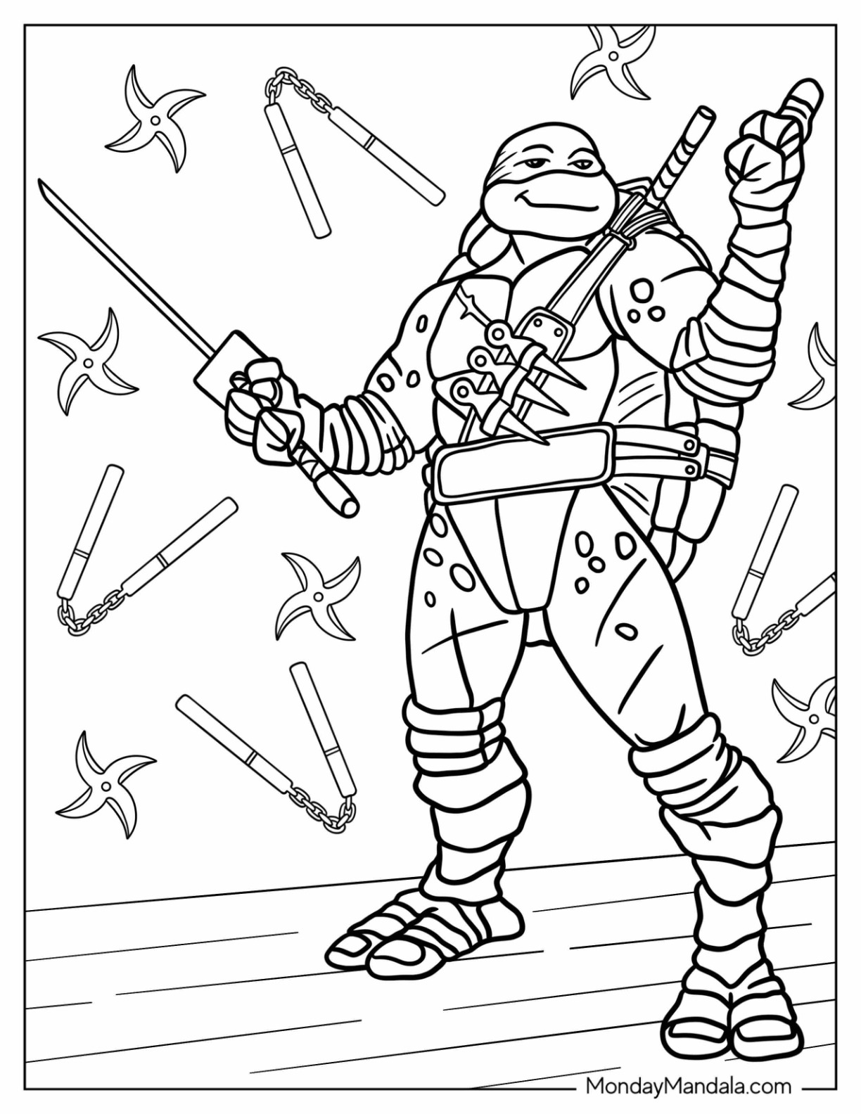 Ninja turtles coloring pages free pdf printables