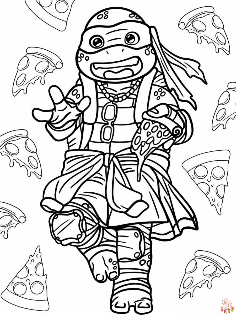 These ninja turtles coloring pages for kids