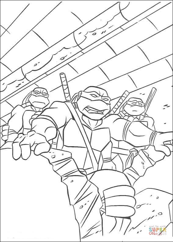 Tmnt in action coloring page free printable coloring pages