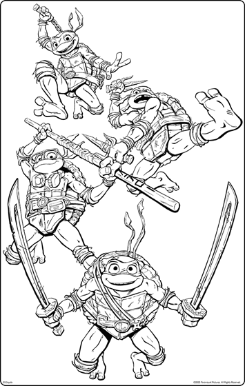 Teenage mutant ninja turtles coloring page