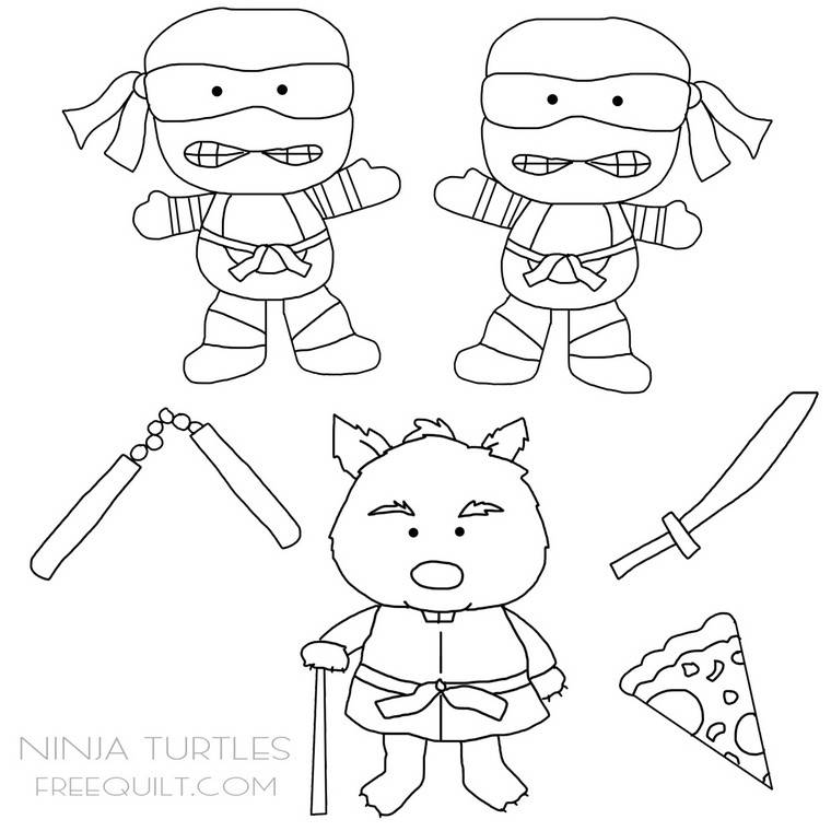 Ninja turtles graphics to print or download â line art