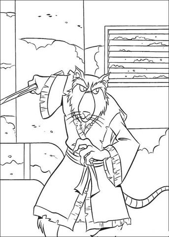 Splinter mutated rat coloring page free printable coloring pages