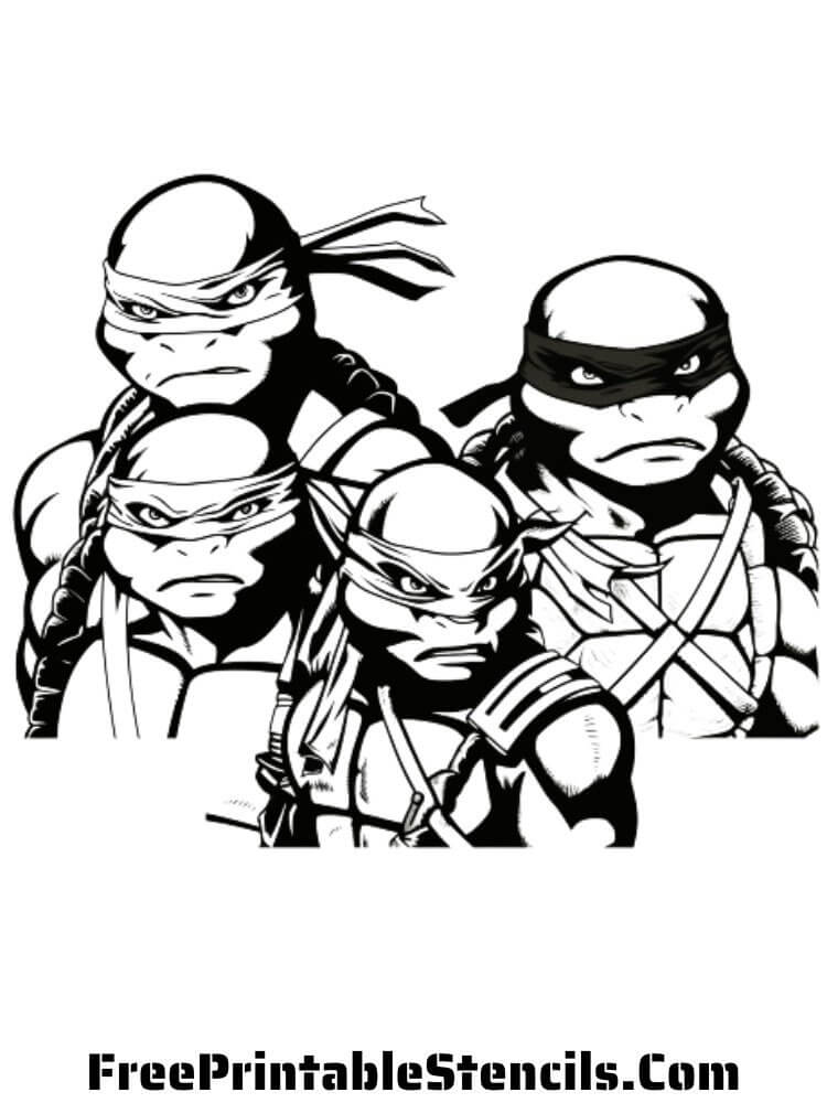 Free printable ninja turtles stencils and silhouettes