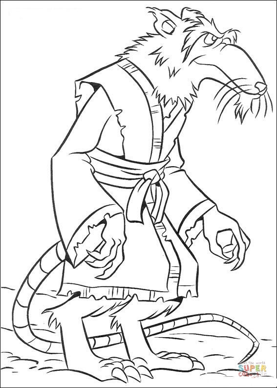 Splinter a humanoid rat coloring page free printable coloring pages