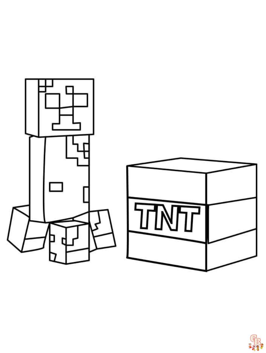 Minecraft coloring pages free printable for kids and adults