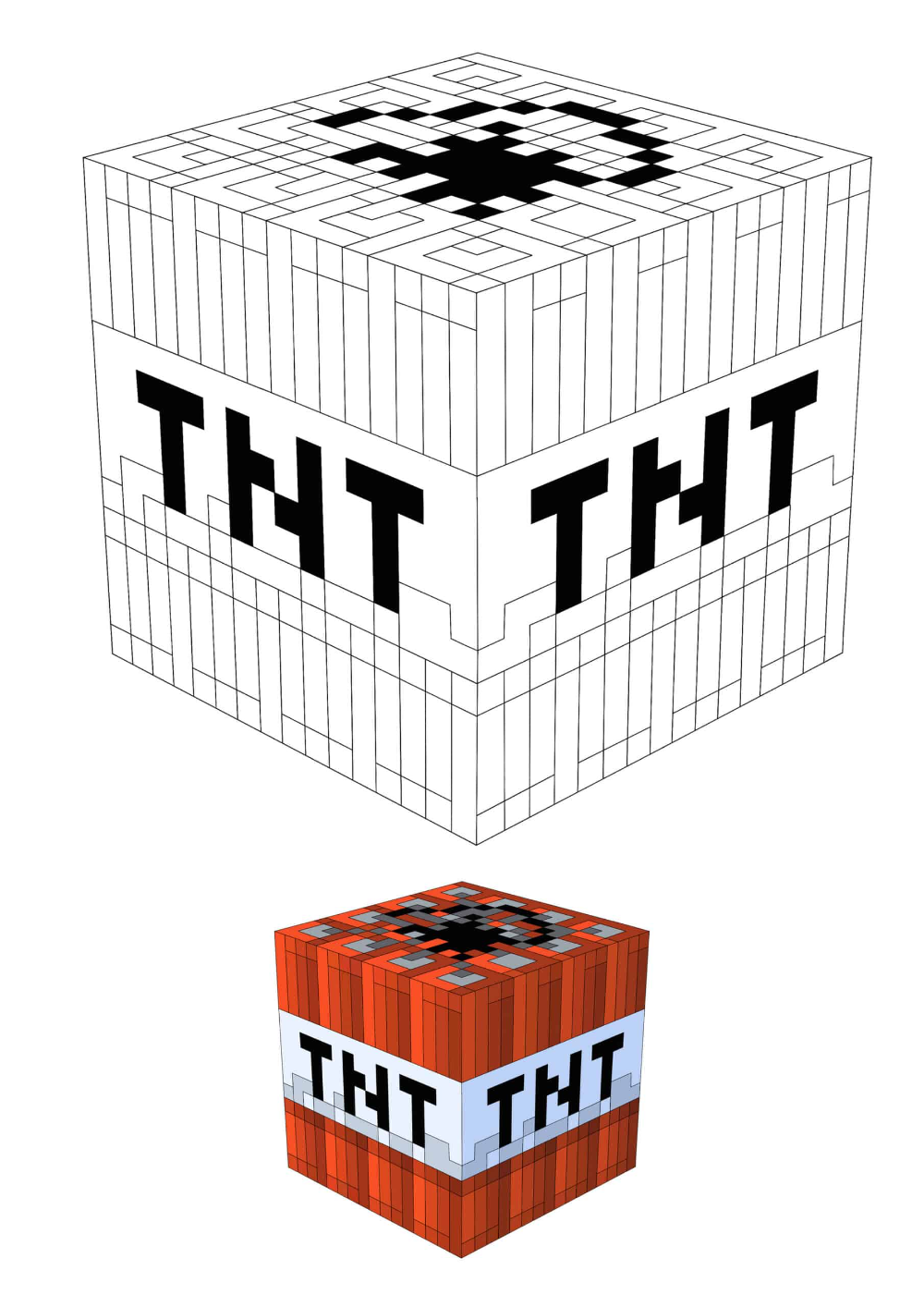 Minecraft tnt coloring pages