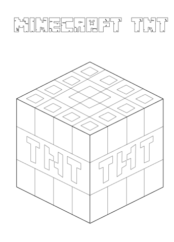 Minecraft tnt coloring page free printable coloring pages