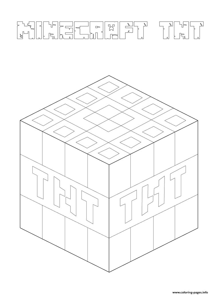 Minecraft tnt coloring page
