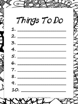 Zen coloring to do list and behavior intervention tpt