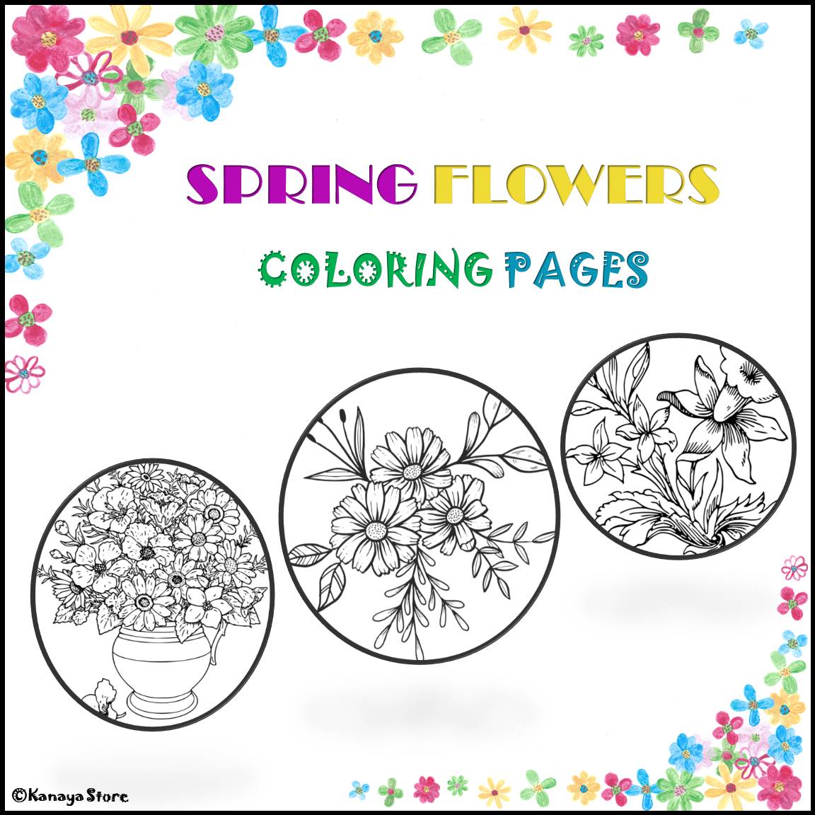 Spring flower coloring pages made by teachers