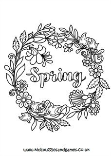 Spring flower circle louring page