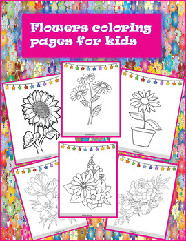 Flowers coloring pages for kids made by teachers