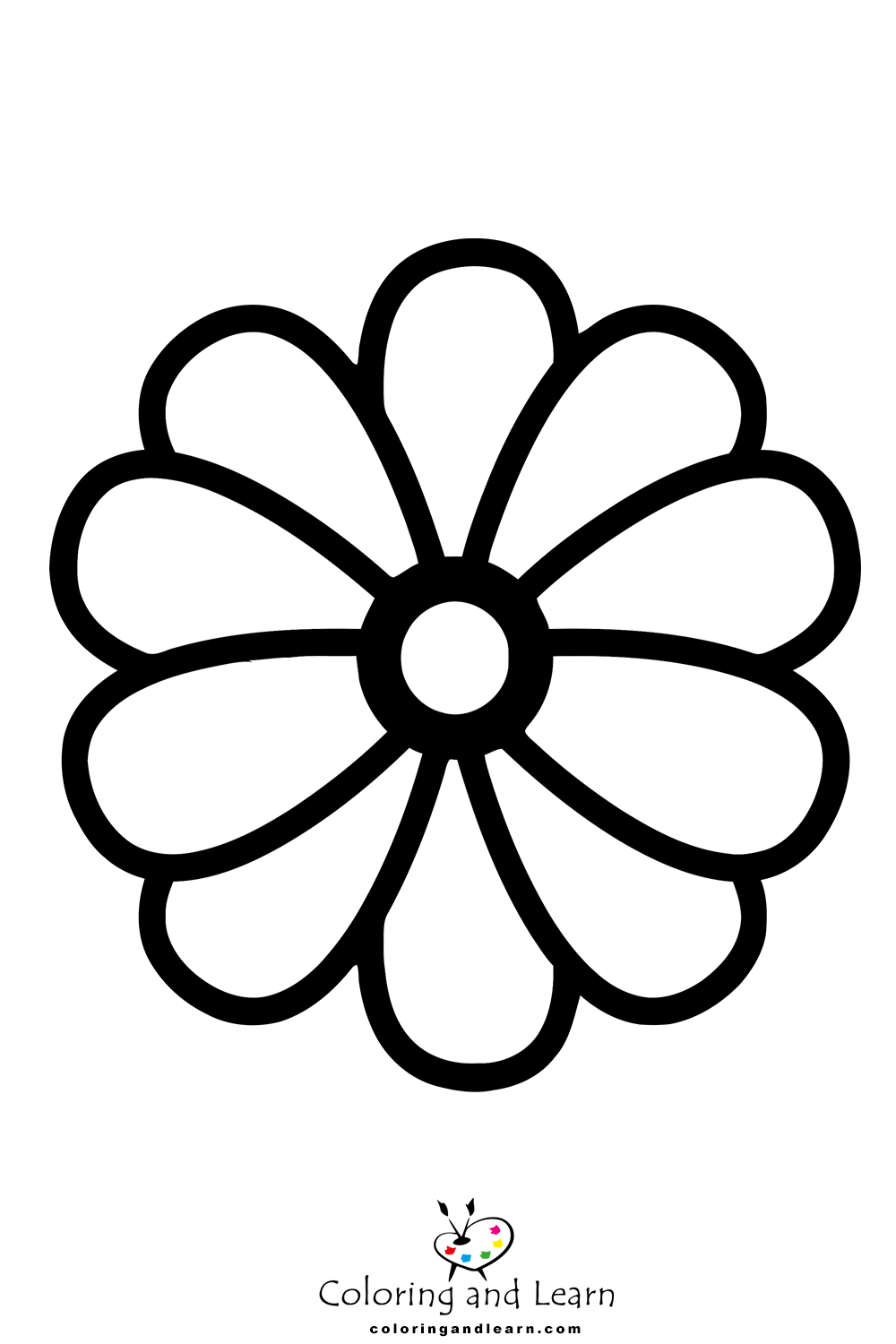 Easy flower coloring pages