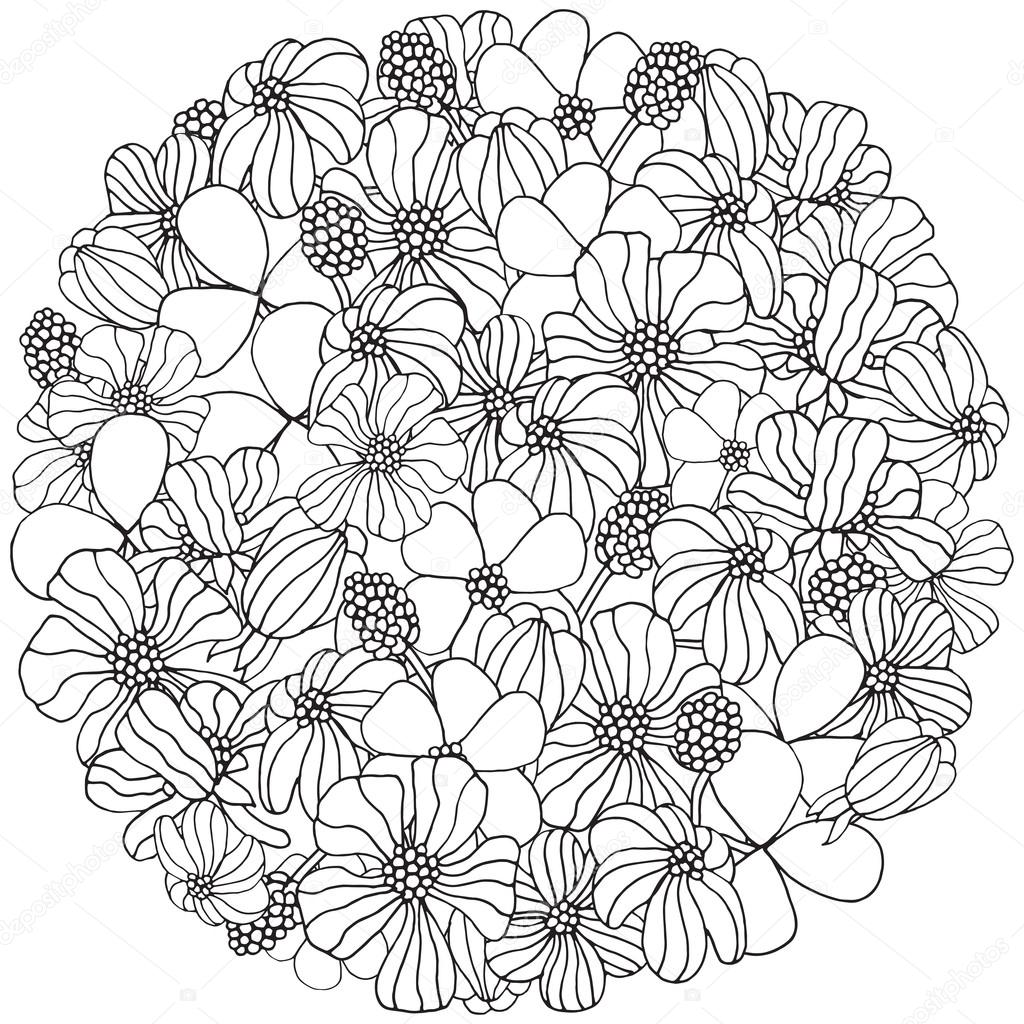 Circle pattern with spring flowers stock vector by imhopeyandexru