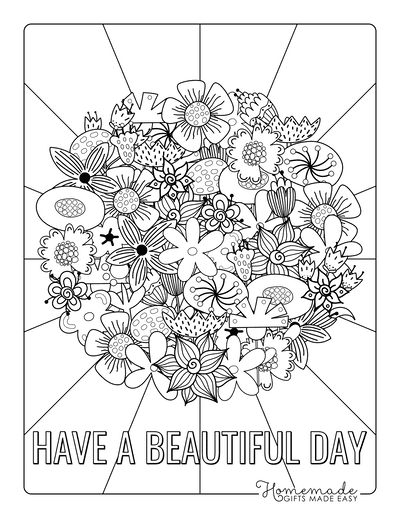 Free flower coloring pages for kids adults