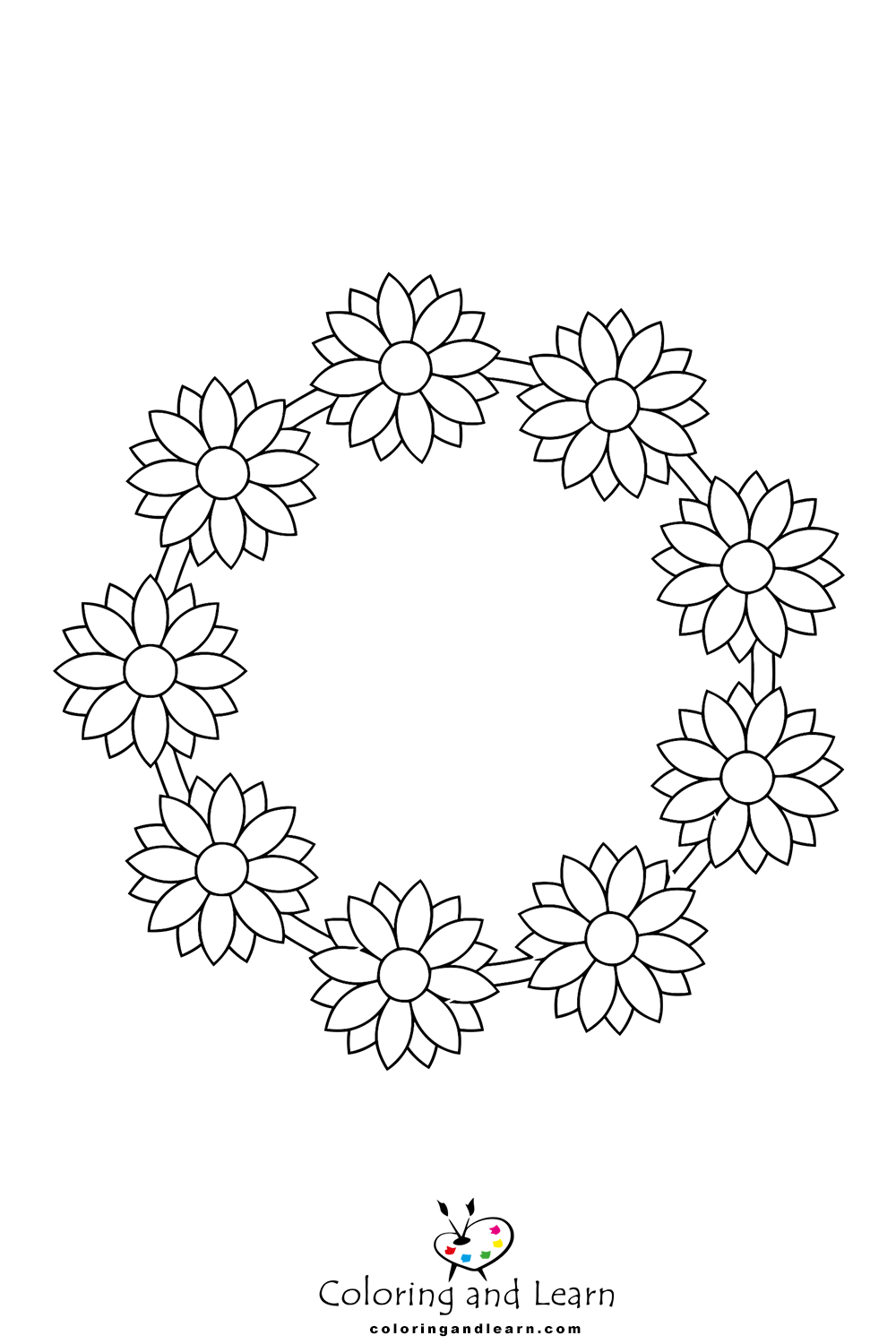 Easy flower coloring pages