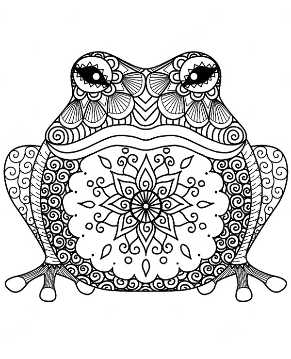 Picture to print and color for free with frog toad