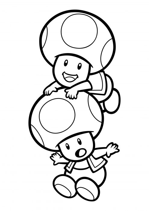 Toad on toad coloring pages super mario coloring pages